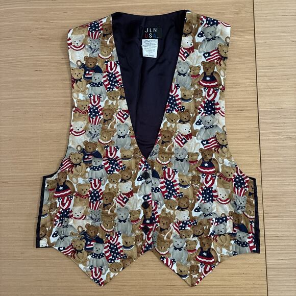 JLN USA Jackets & Blazers - JLN USA Women's Size L Bear Button VTG Vest Americana July 4th Made In USA